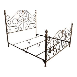 Victorian Style King Size Wrought Iron Bed For Sale