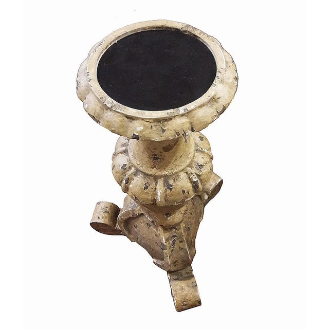 Rustic Rustic Polychromed Wood Candleholder, Mid-20th Century For Sale - Image 3 of 10