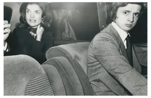Jackie Kennedy in Car, Paris, France, 1970s, Black & White Photograph