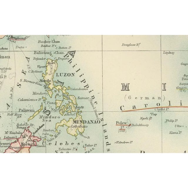 Antique Map of Oceania, 1903 For Sale - Image 3 of 10