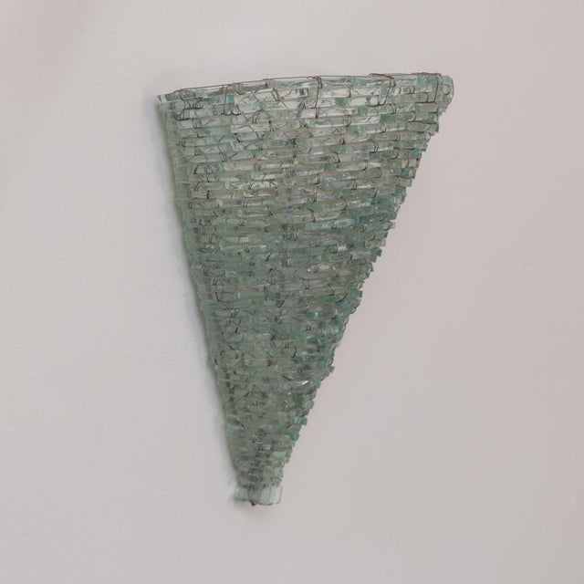 Green 1960s Italian Large Green Glass Sconces - a Pair For Sale - Image 8 of 9