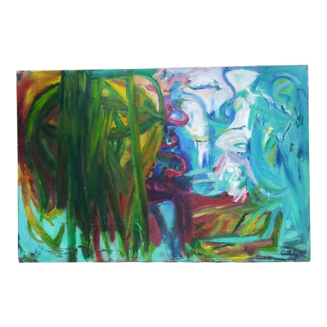 "Emotional Untitled" Contemporary Abstract Expressionist Oil Painting by Regina Gately For Sale