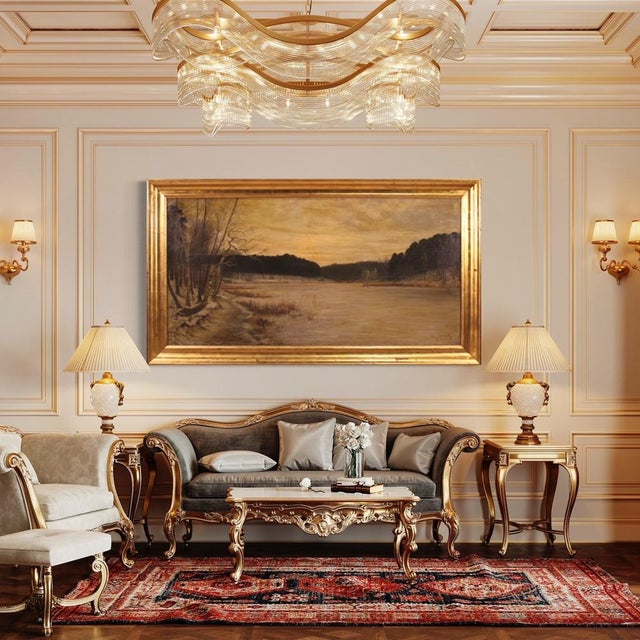 Franz Bombach, Landscape, 1900, Oil on Canvas, Framed For Sale - Image 6 of 16