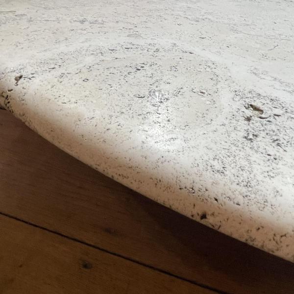 Round Travertine Coffee Table with Central Cylindrical Base by Angelo Mangiarotti for Up & Up, 1970s For Sale - Image 3 of 11