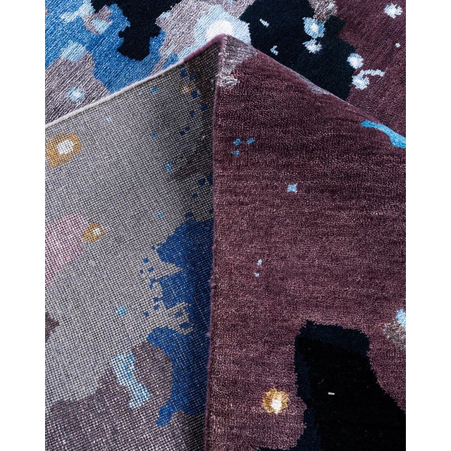 Ikat, One-of-a-Kind Hand-Knotted Area Rug - Black, 8' 2" x 10' 4" For Sale In New York - Image 6 of 8
