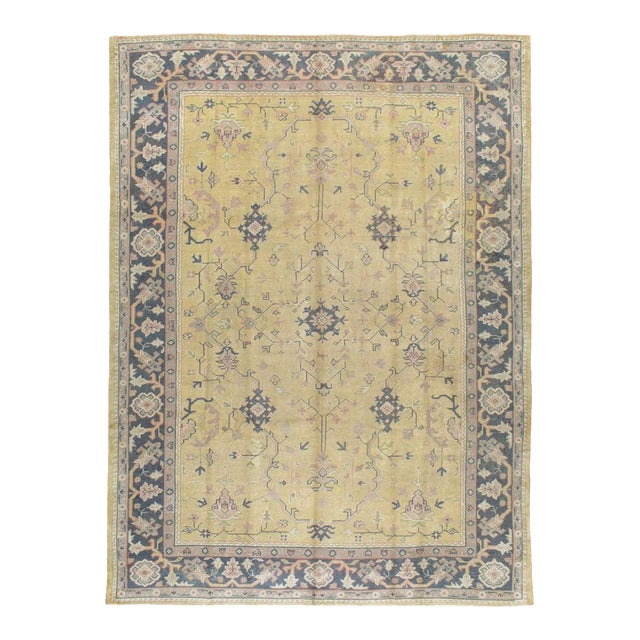 Galerie Shabab Collection Early 20th Century Turkish Oushak Room Size Carpet For Sale