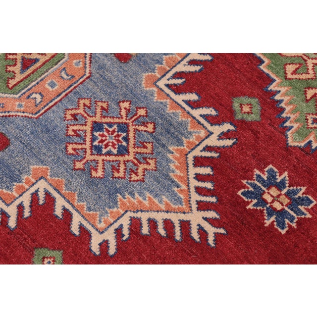 Southwestern Kazak Red/Beige Wool Rug - 8'1''x9'8'' For Sale - Image 4 of 10
