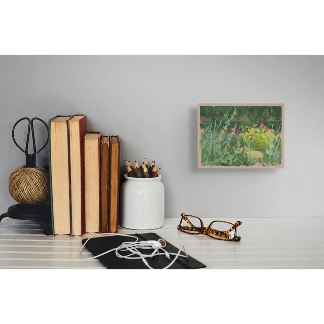 Early 21st Century In the Thicket by Judd Mercer | Gouache On Paper Floral scene with green foliage and colorful flowers. For Sale - Image 5 of 5