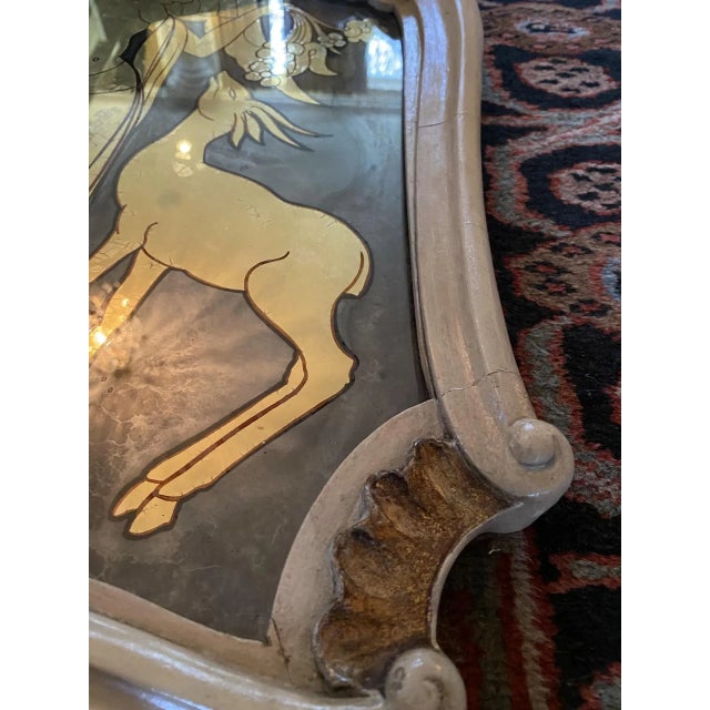 Early 20th Century Early 20th Century Maison Jansen Verre églomisé French Style Mid Century Carved Gilt Mirror For Sale - Image 5 of 11