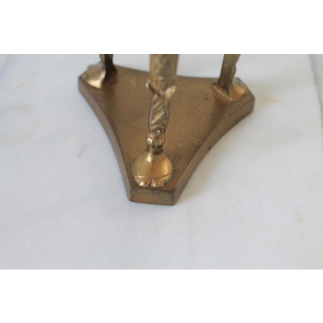 Vintage Solid Brass Stand With Rams Head and Feet Tea Light Holder For Sale - Image 9 of 11