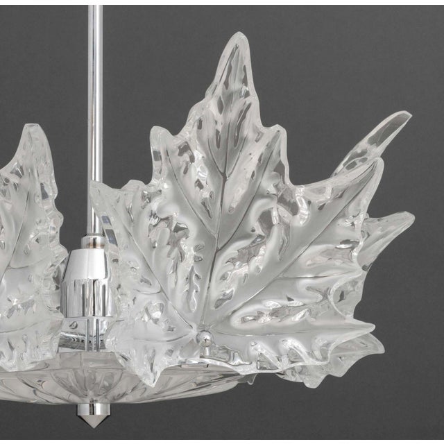 Mid 20th Century Lalique Crystal "Champs-Elysees" Two-Tier Chandelier For Sale - Image 5 of 13