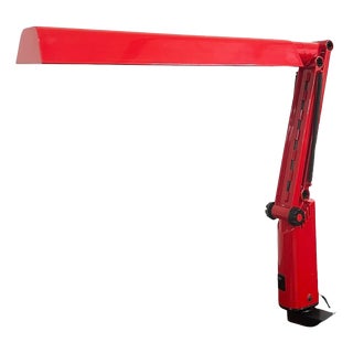 Late 20th Century Desk Lamp in Red Metal from Fagerhult, Sweden For Sale