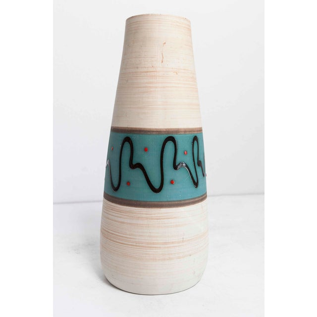 Blue Large West German Ceramic Vase from Scheurich Keramik, 1950s For Sale - Image 8 of 10