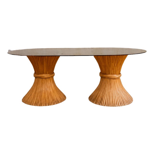 Rattan Dining Table from McGuire San Francisco, 1970s For Sale