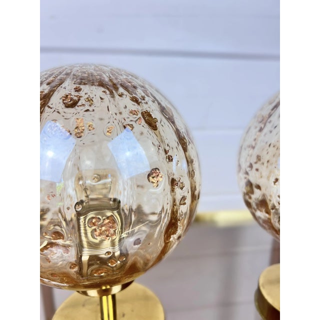 Gold Mid-Century Table Lamps with Gold Flakes by Gino Sarfatti, 1960s, Set of 2 For Sale - Image 8 of 9