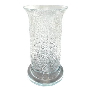 American Brilliant Period Cut Glass Umbrella Stand For Sale