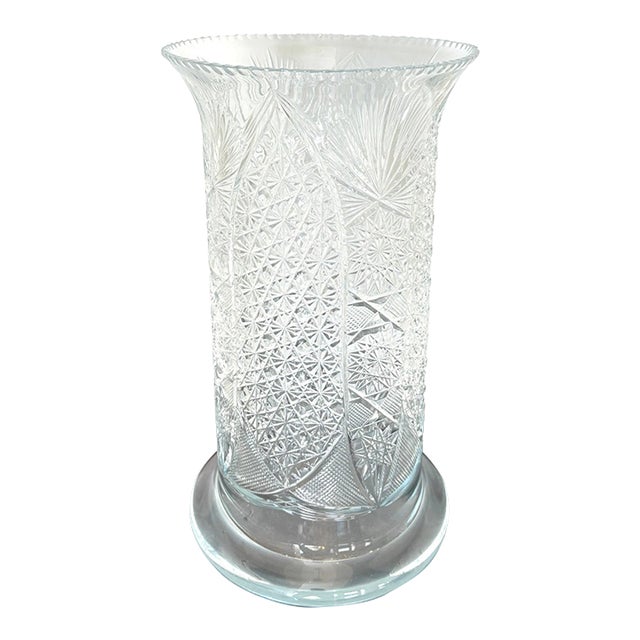 American Brilliant Period Cut Glass Umbrella Stand For Sale