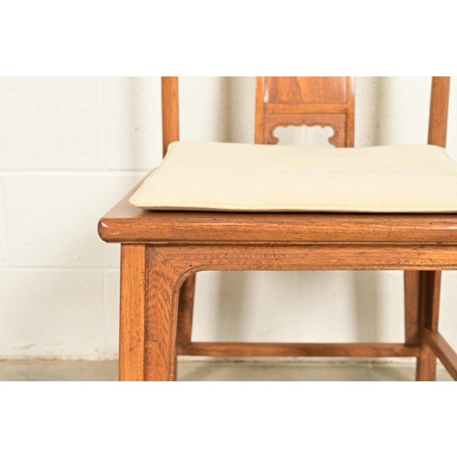 Brown Michael Taylor for Baker Furniture Far East Collection Carved Walnut Side Chair, 1960s For Sale - Image 8 of 12