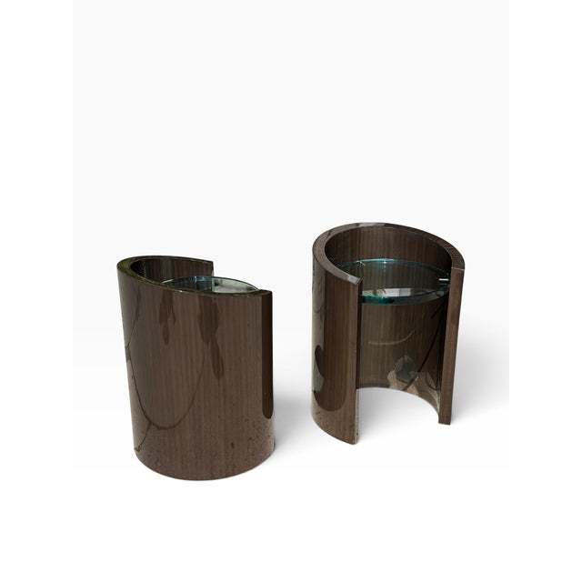 J. Robert Scott Pair of J. Robert Scott Modernist Macassar Side Tables For Sale - Image 4 of 8
