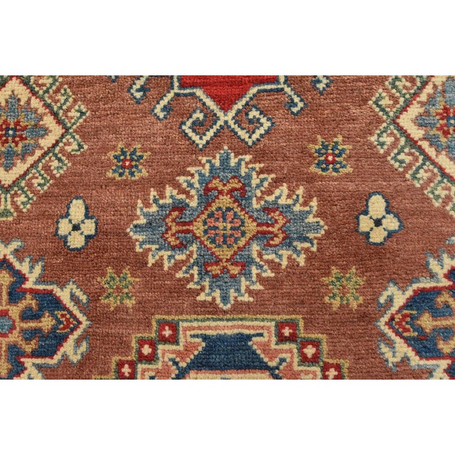 Brown Kazak Rug 4’2” X 6’4” Brown Wool Tribal Hand-Knotted Oriental Carpet For Sale - Image 8 of 12