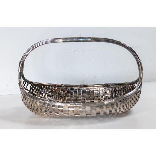 Mid-Century Modern Mid-Century Modern Silverplate Woven Basket by WMF For Sale - Image 3 of 10