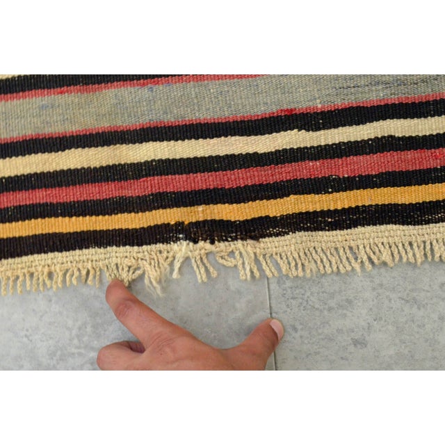 Vintage Braided Rug. Flat Weave Area Rug - 4' 6" X 6' 11" For Sale - Image 9 of 11