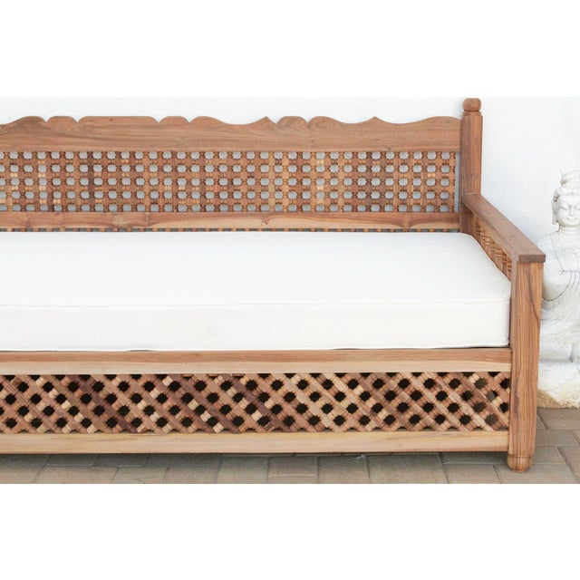 108” Long Grand Moroccan Mousharabi Teak Daybed For Sale - Image 4 of 12