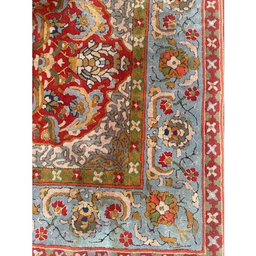 Red Mid-Century French Janus Lys Points Rug, 1930s For Sale - Image 8 of 18