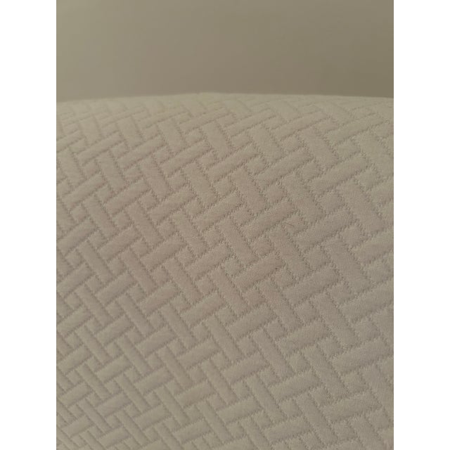 Wood Hollywood Regency White Lacquer and White Quilted Slipper Chairs a Pair For Sale - Image 7 of 11