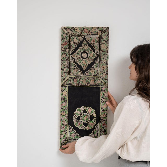 Early 20th Century China Charcoal Textile Wall Hanging For Sale - Image 12 of 15