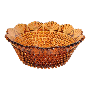 1977 Hobnail Amber Glass Bowl Fenton Style by Imperial Glass Mid-Century Modern