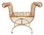 1960 Italian Hollywood Regency Gilt Wrought Iron Curule Vanity Bench For Sale
