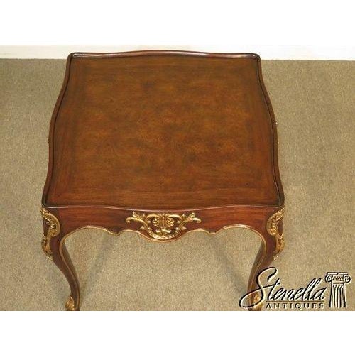 Model: 4502-41 Description: Gold Gilt Details Large Impressive Table Nice Carved Details Burl Walnut top Carved Mahogany...