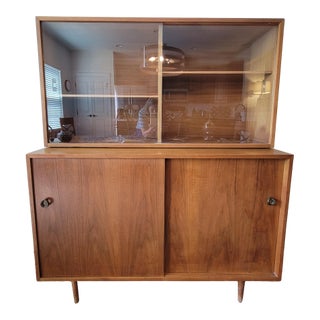 1950s Scandinavian Teak China Cabinet For Sale