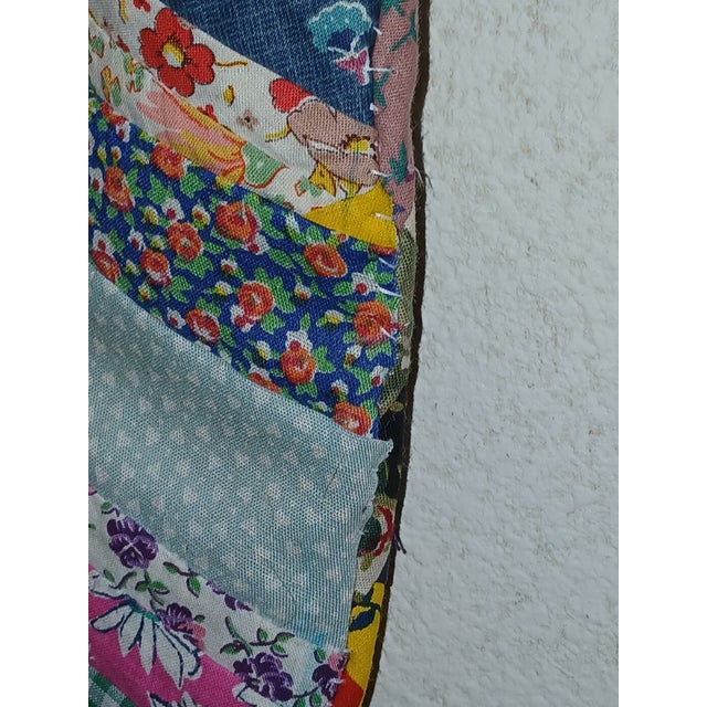 1960s Fabric 'Crazy Quilt' Style Christmas Stocking For Sale In Naples, FL - Image 6 of 9