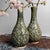 Celadon Ikebana Vases with Floral Relief by Noma Gazan, Japan, 1970s, Set of 2 For Sale - Image 4 of 17