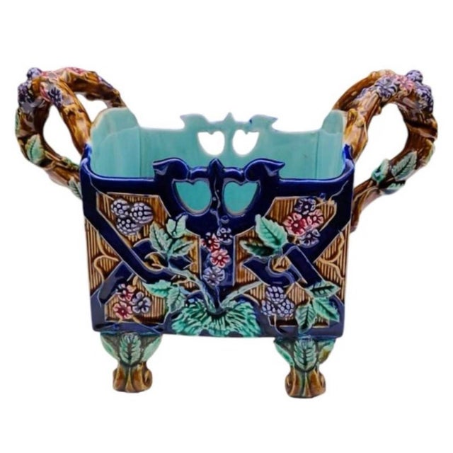 Late 19th Century Majolica Blackberries Cache Pot Fives Lille, Circa 1890 For Sale - Image 5 of 8