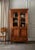 Chestnut Antique 20th Century American Oak Kitchen Cupboard & Glass Display Hutch For Sale - Image 8 of 18