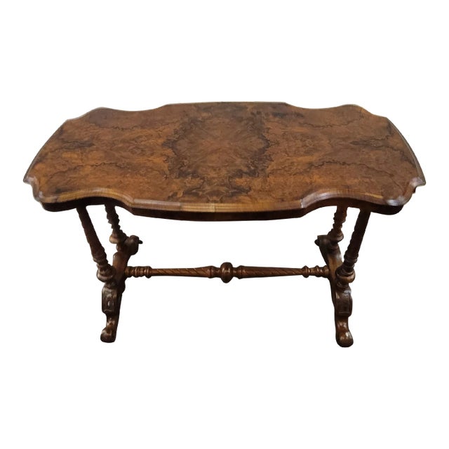 Antique 1830s Burl Wood Walnut Regency Console Table/ Game Table For Sale