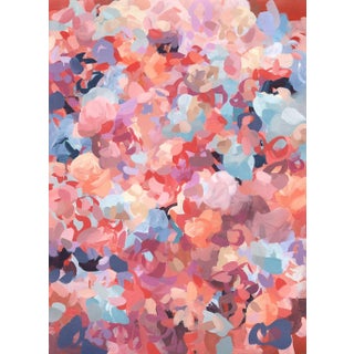 Tango No.2 - Vertical Acrylic Painting on Paper, Colorful Contemporary Art For Sale