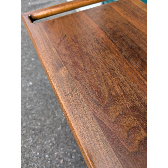 Mid Century Modern Wood Bar Cart Rolling Serving Trolley For Sale - Image 9 of 14