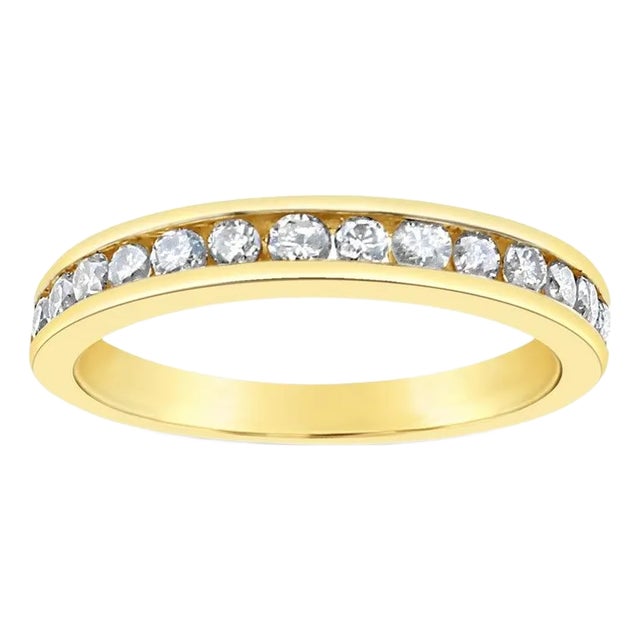 3MM Half Carat Round Diamond Wedding Band, Size 4 For Sale