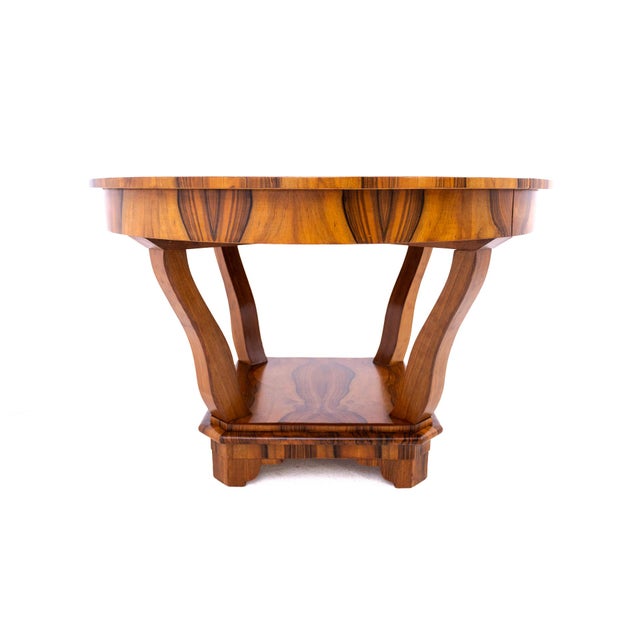 1930s Art Deco Table with Round Top, Poland, 1930s For Sale - Image 5 of 12