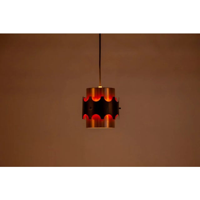Mid-Century Modern Danish Brass and Metal Pendant by Werner Schou for Coronell For Sale - Image 4 of 8