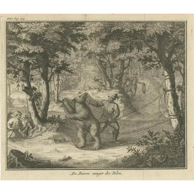 Bear Hunting in Finland and Poland, 18th Century, Paper, Set of 2 For Sale - Image 5 of 10