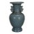 1950s Sky Blue Crackle Glaze Amphora Style Vase With Twin Ornate Handles For Sale