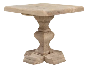 1970s French Oak Pedestal Side Table