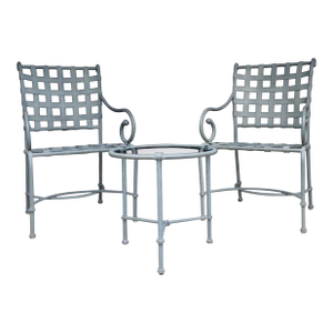 Mid 20th Century Brown Jordan Florentine Three-Piece Patio Set in Speckled Charcoal Finish, 3 Pieces