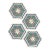 Mottahedeh Charleston Feather Hexagonal Trays, Set of 4 For Sale