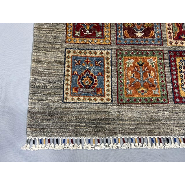Gray Sultani Wool Runner, Persian Bakhtiari Four Seasons Design, Gray, 2'8" X 7'11" For Sale - Image 8 of 13